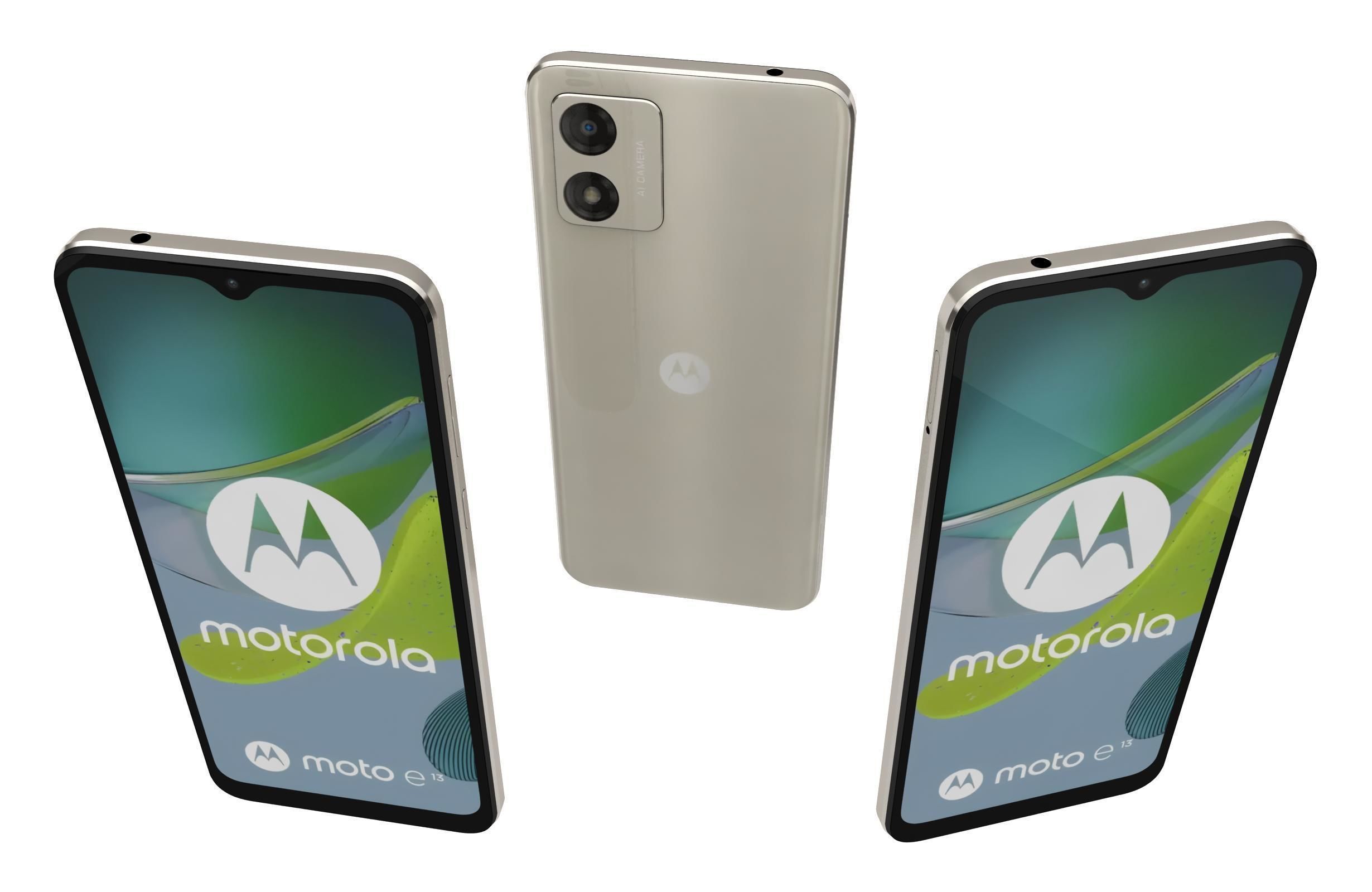 Motorola Moto E13 Whitem Blue 3D model_1
