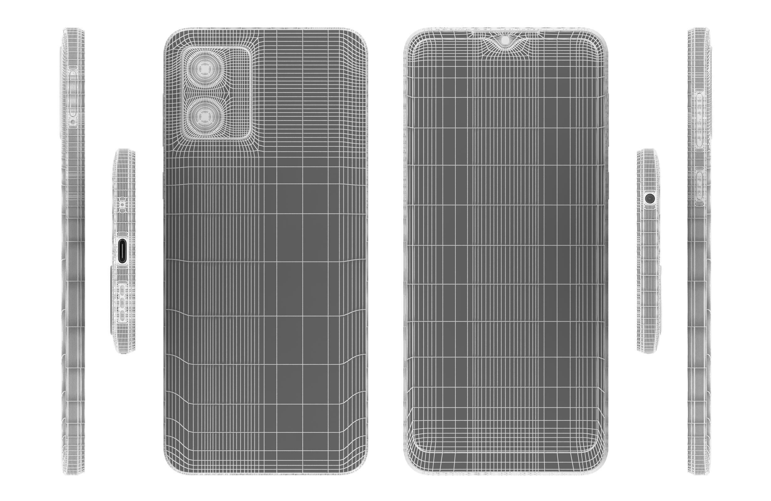 Motorola Moto E13 Whitem Blue 3D model_17