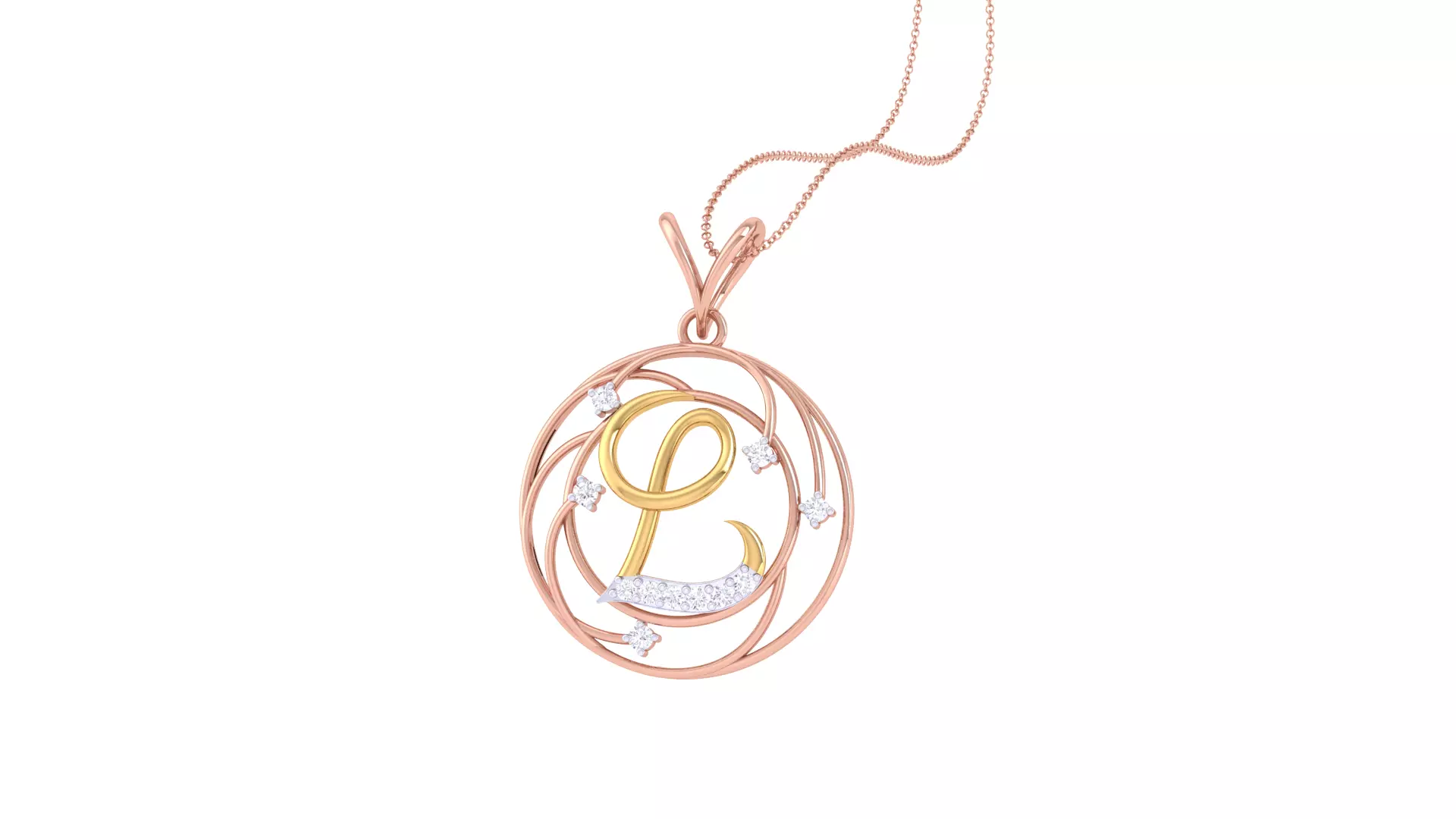 Alphabet - L Pendant 3dm STL OBJ FBX Renders Details 3D print model_0