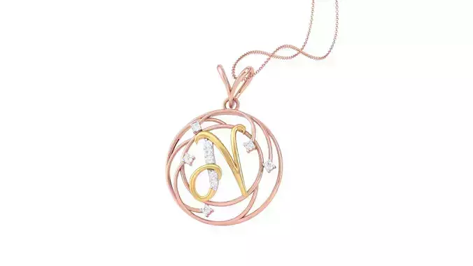 Alphabet - N Pendant 3dm STL OBJ FBX Renders Details 3D print model