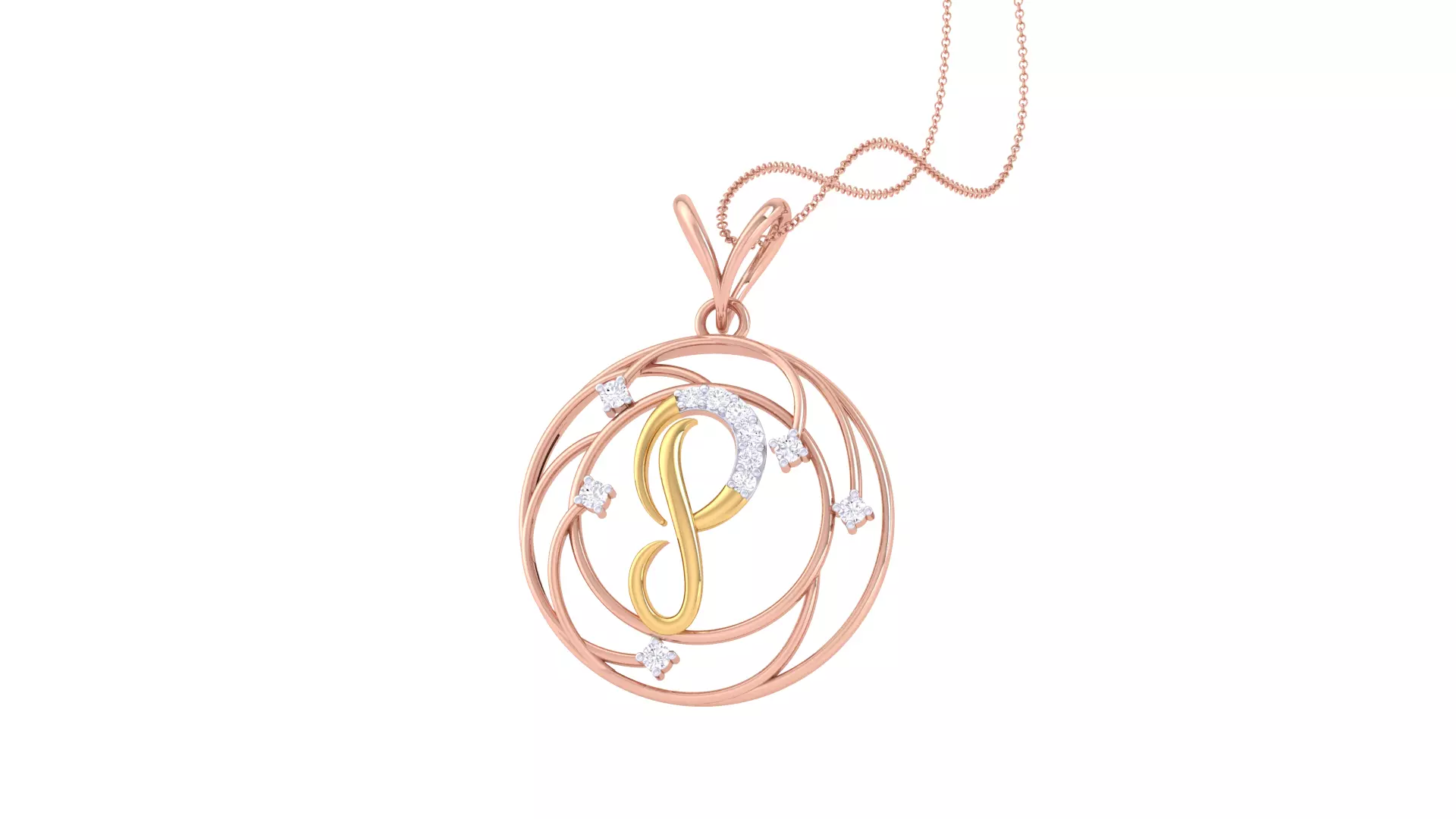 Alphabet - P Pendant 3dm STL OBJ FBX Renders Details 3D print model_0