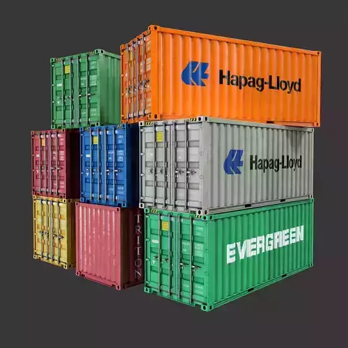 20Ft Containers Low-poly 3d model