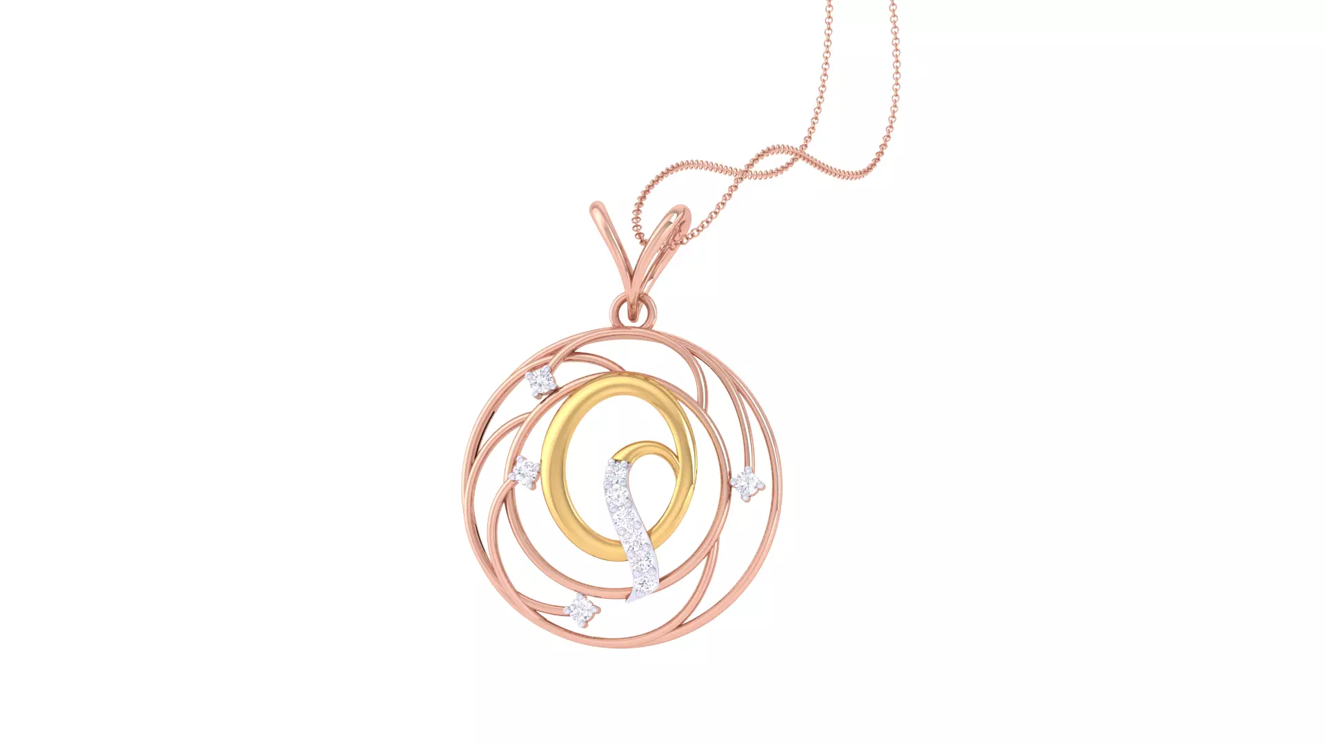 Alphabet - Q Pendant 3dm STL OBJ FBX Renders Details 3D print model_0