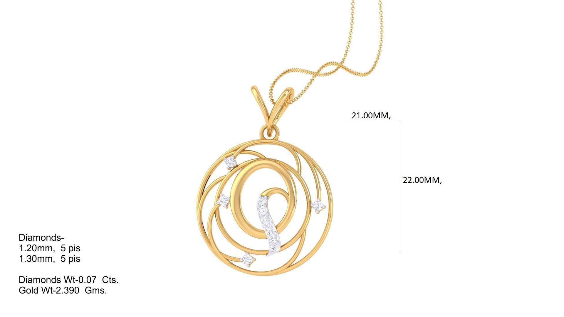 Alphabet - Q Pendant 3dm STL OBJ FBX Renders Details 3D print model_1