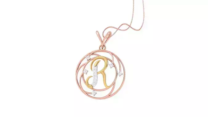 Alphabet - R Pendant 3dm STL OBJ FBX Renders Details 3D print model Alphabet - R Pendant 3dm STL OBJ FBX Renders Details 3D print model