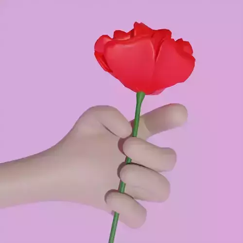 Rose in valentine day Free low-poly 3D model