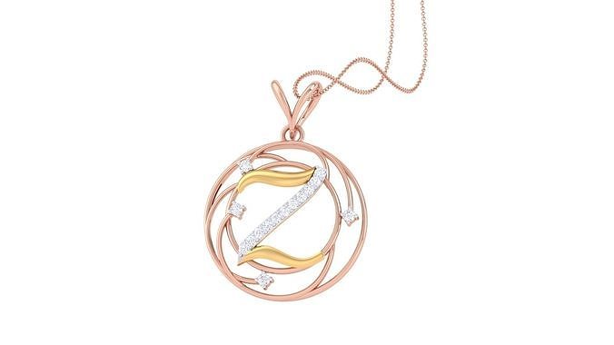Alphabet - Z Pendant 3dm STL OBJ FBX Renders Details 3D print model