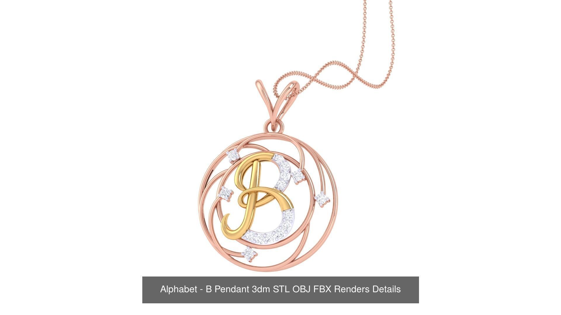 26 Alphabet Pendant 3dm STL OBJ FBX Renders Details Collection _4