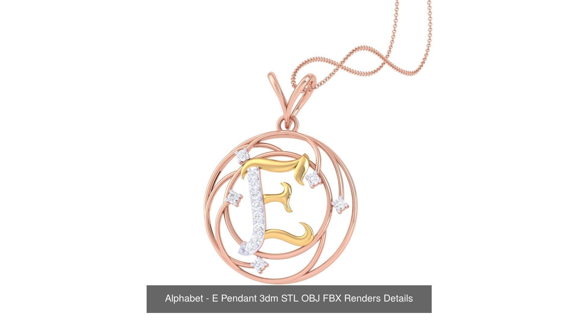 26 Alphabet Pendant 3dm STL OBJ FBX Renders Details Collection _7