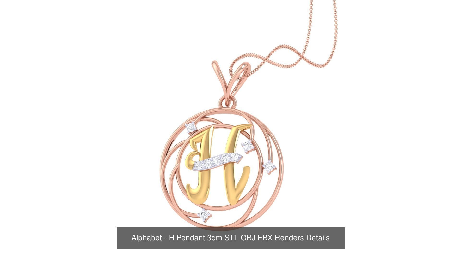 26 Alphabet Pendant 3dm STL OBJ FBX Renders Details Collection _10