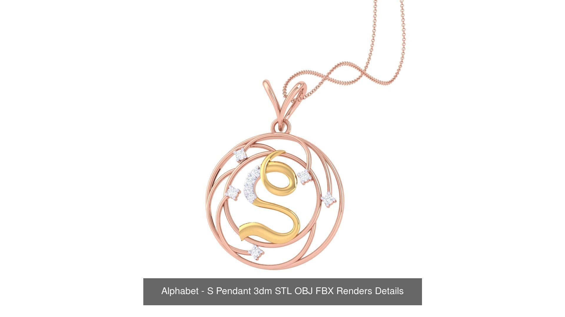 26 Alphabet Pendant 3dm STL OBJ FBX Renders Details Collection _21