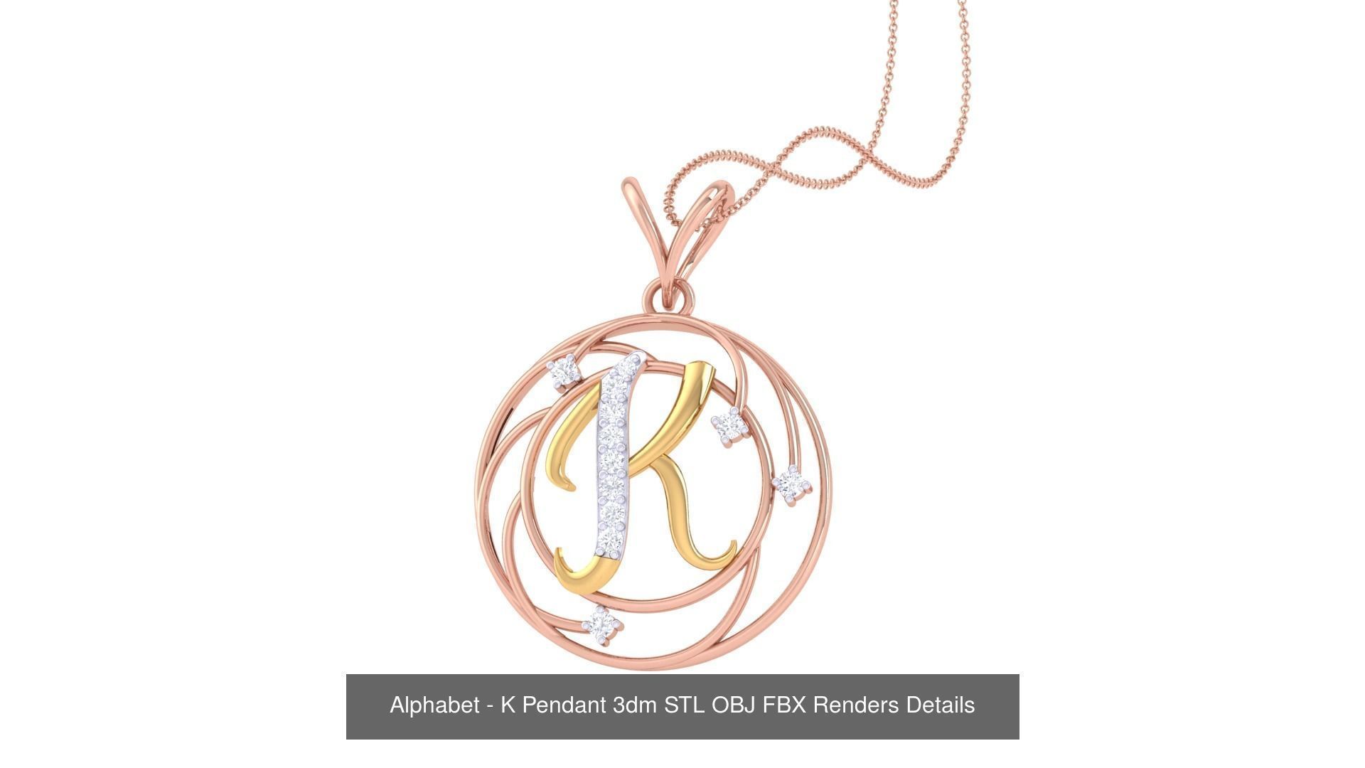 26 Alphabet Pendant 3dm STL OBJ FBX Renders Details Collection _13
