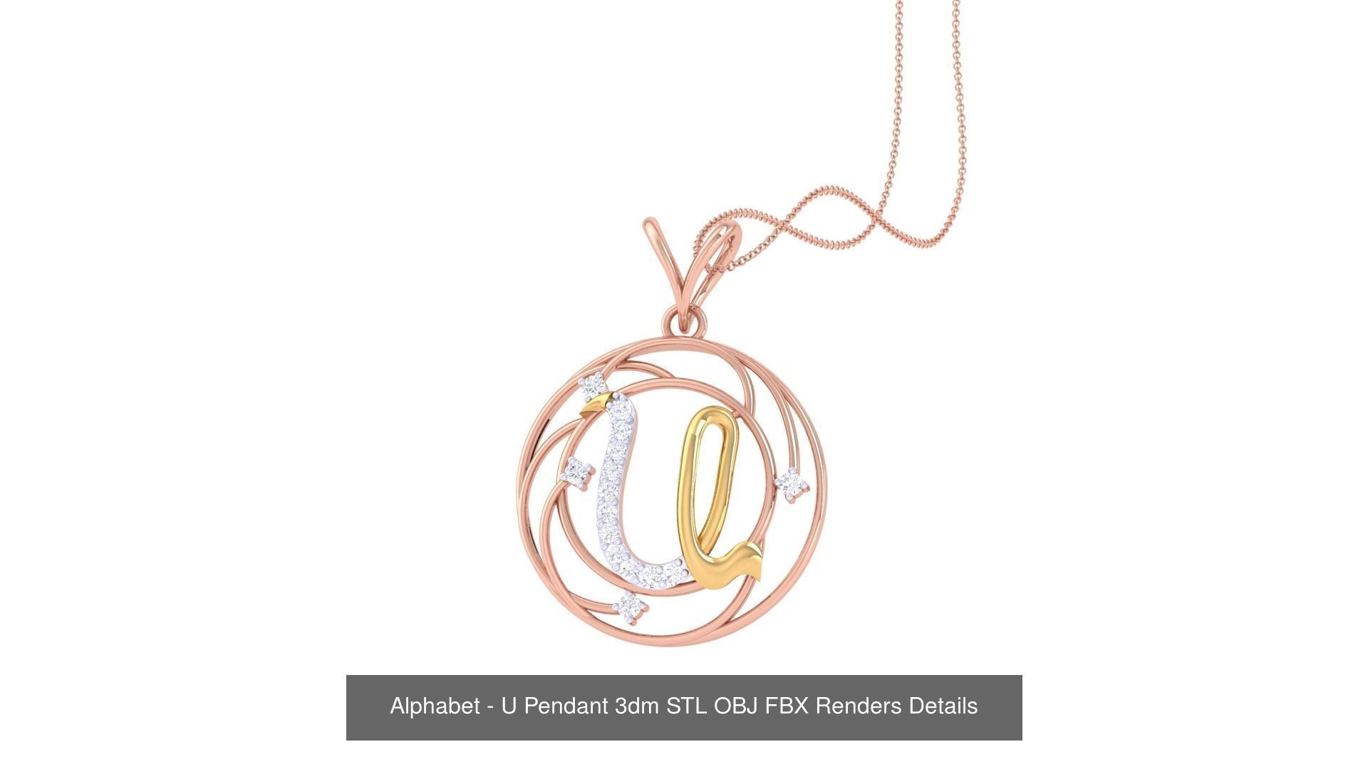 26 Alphabet Pendant 3dm STL OBJ FBX Renders Details Collection _23