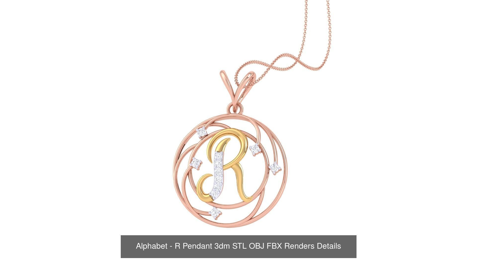 26 Alphabet Pendant 3dm STL OBJ FBX Renders Details Collection _20