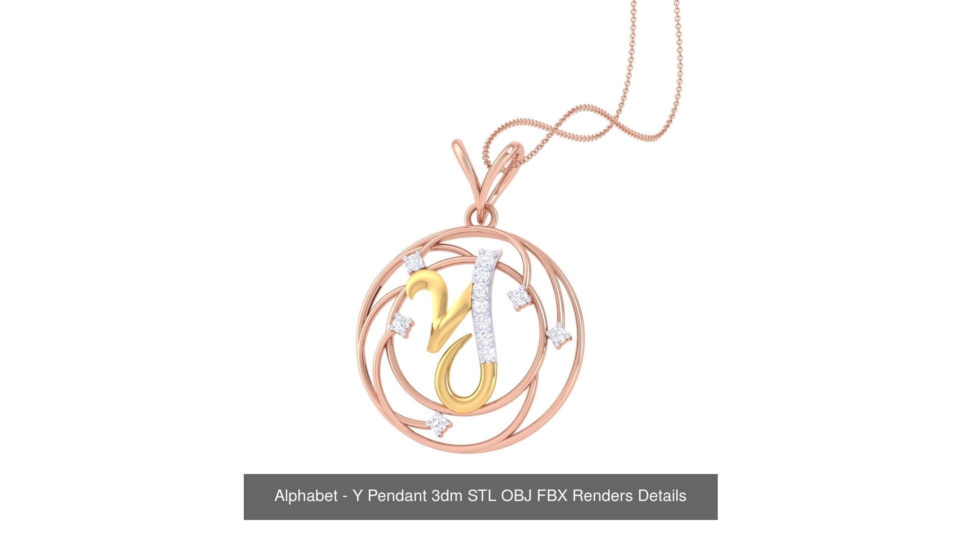 26 Alphabet Pendant 3dm STL OBJ FBX Renders Details Collection _27