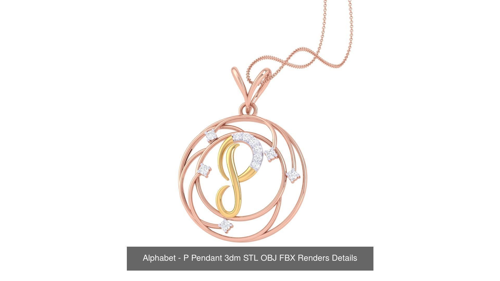 26 Alphabet Pendant 3dm STL OBJ FBX Renders Details Collection _18