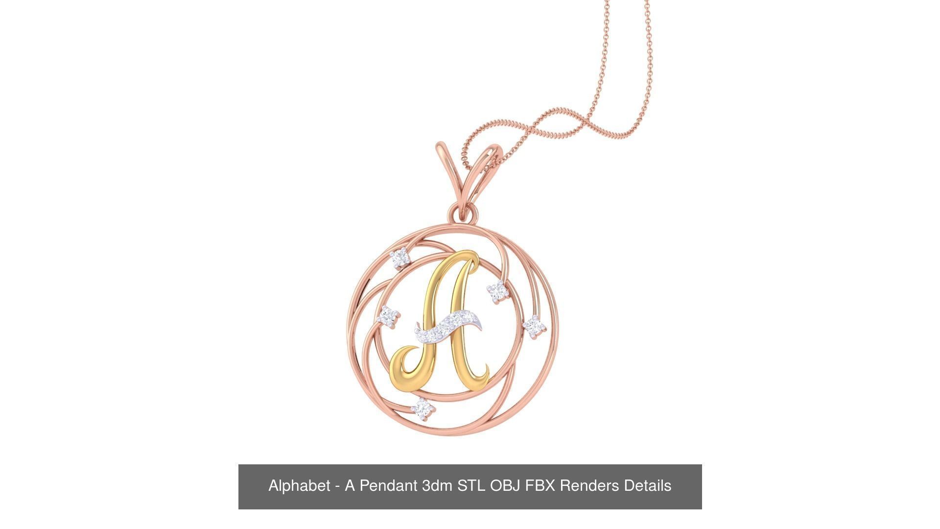 26 Alphabet Pendant 3dm STL OBJ FBX Renders Details Collection _3