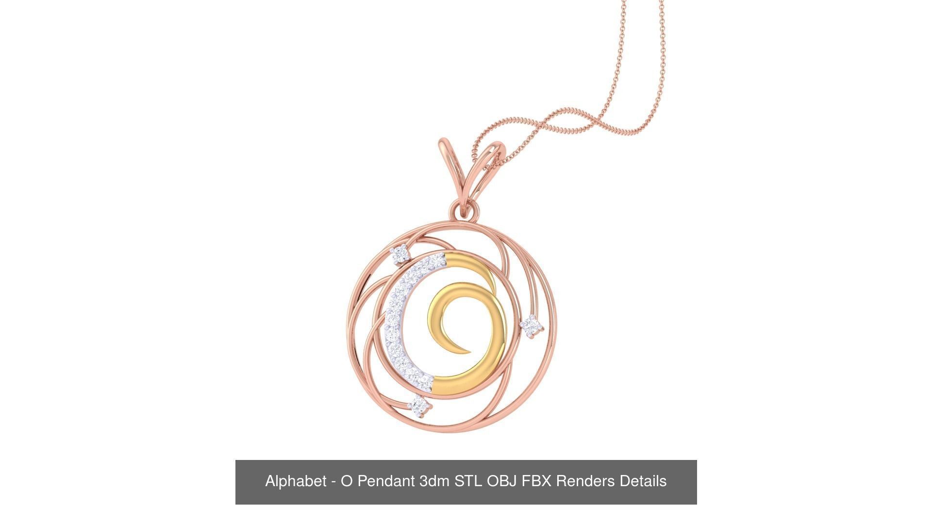 26 Alphabet Pendant 3dm STL OBJ FBX Renders Details Collection _17