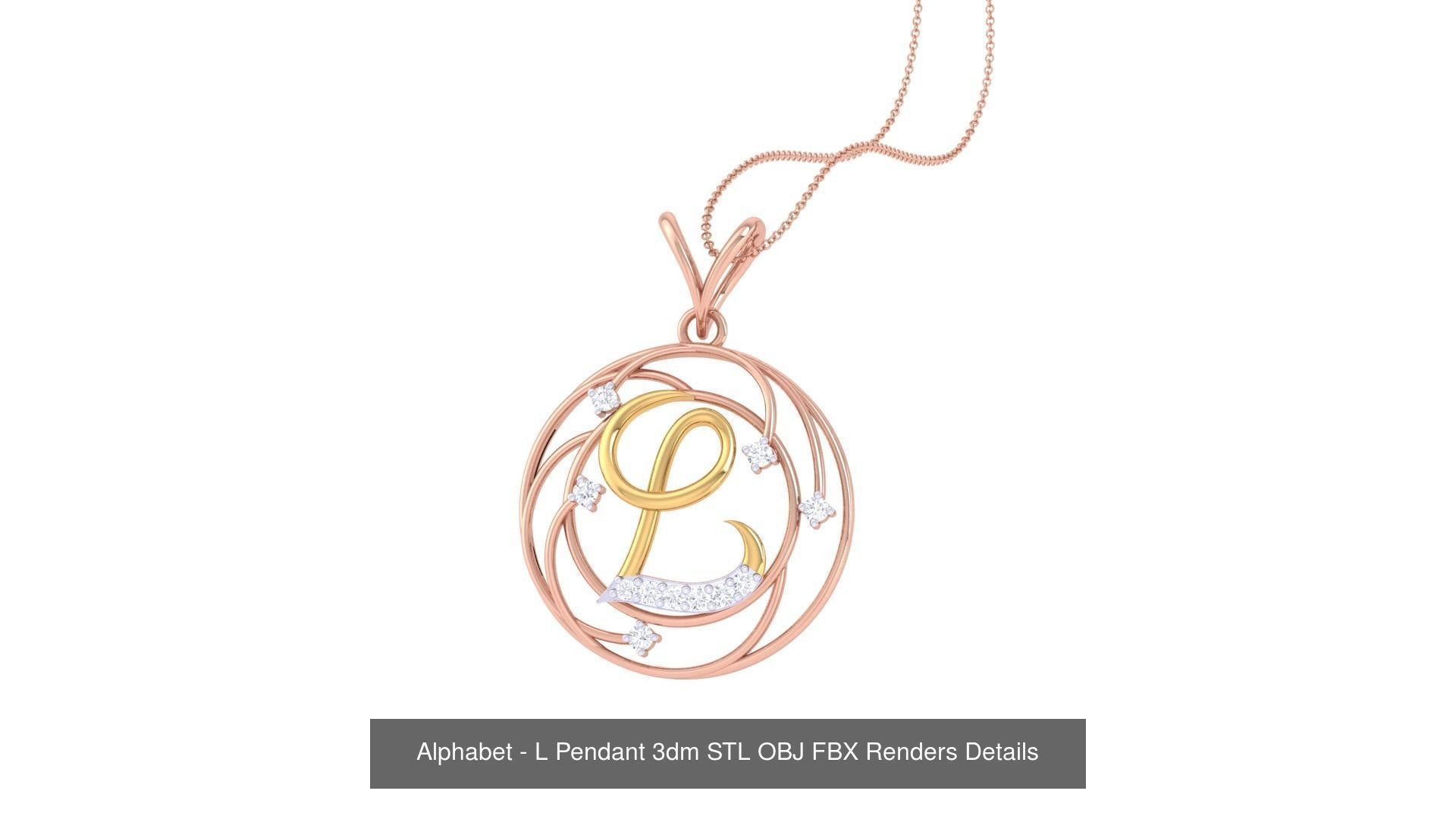 26 Alphabet Pendant 3dm STL OBJ FBX Renders Details Collection _14