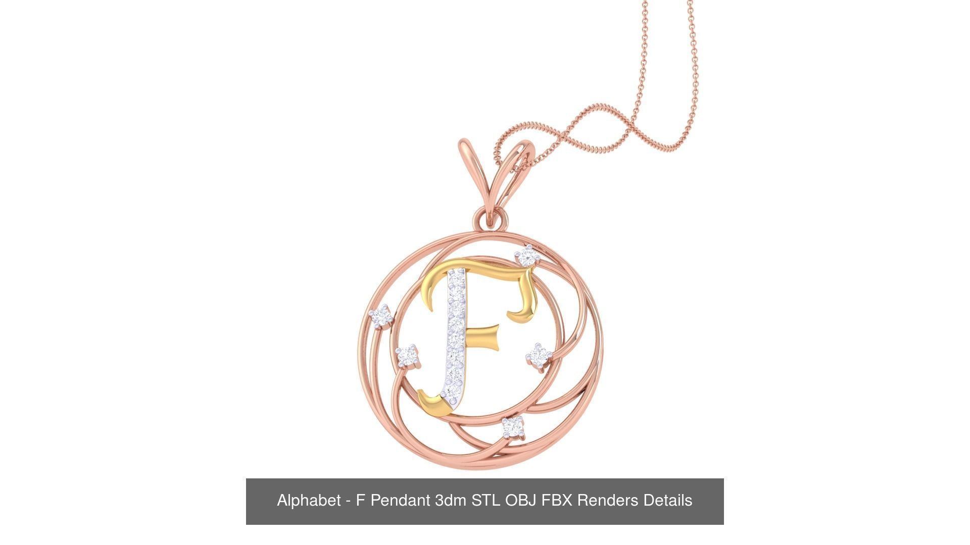 26 Alphabet Pendant 3dm STL OBJ FBX Renders Details Collection _8