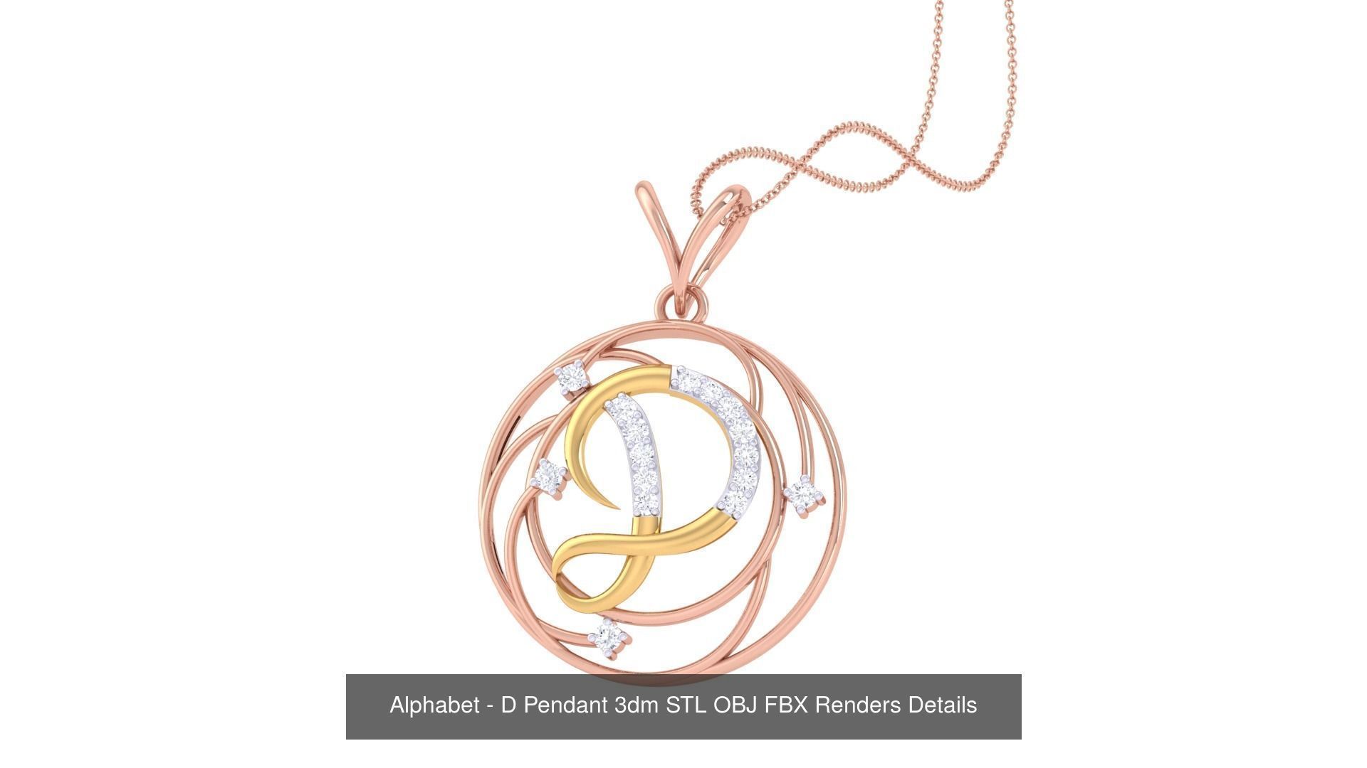 26 Alphabet Pendant 3dm STL OBJ FBX Renders Details Collection _6