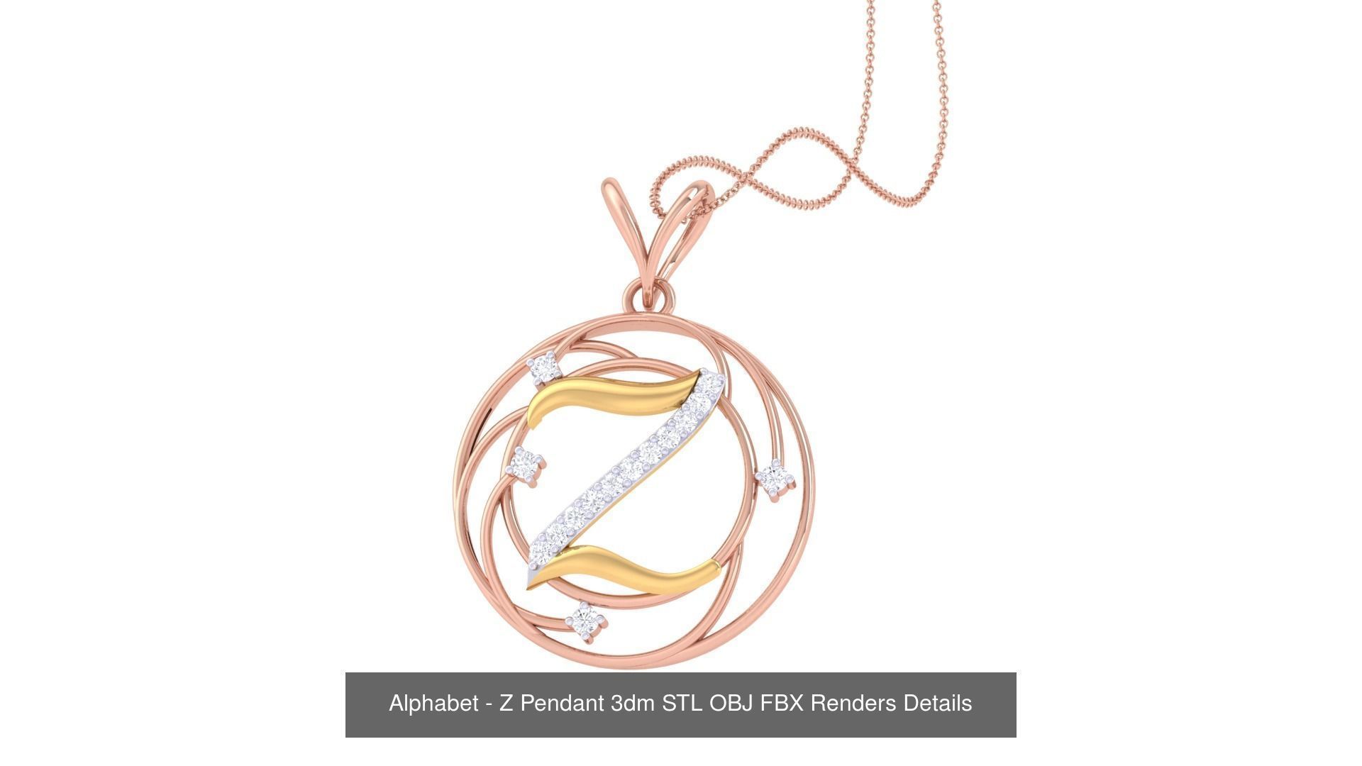 26 Alphabet Pendant 3dm STL OBJ FBX Renders Details Collection _28