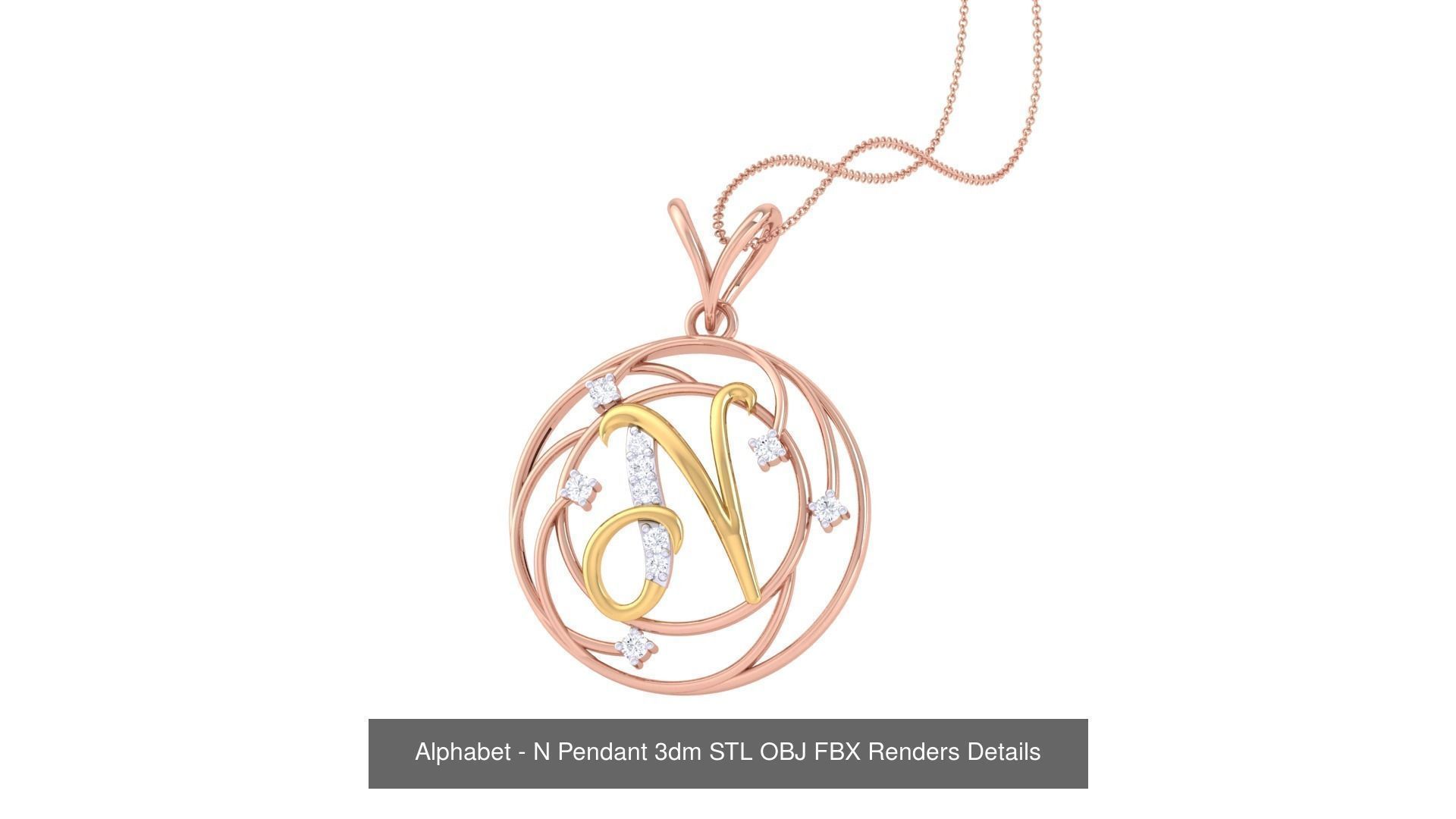 26 Alphabet Pendant 3dm STL OBJ FBX Renders Details Collection _16