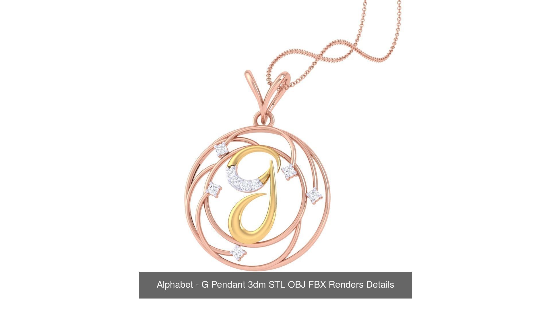 26 Alphabet Pendant 3dm STL OBJ FBX Renders Details Collection _9