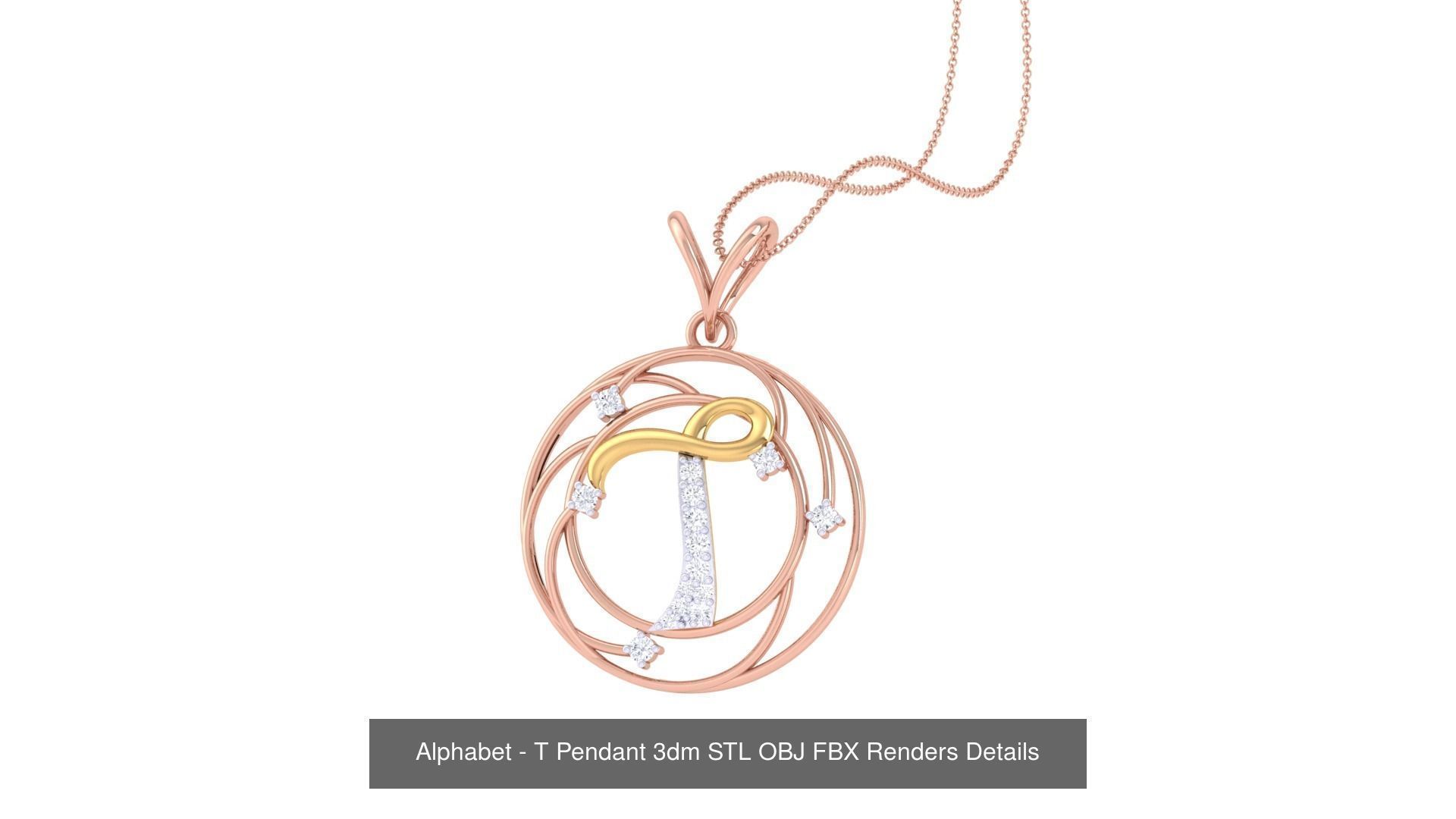 26 Alphabet Pendant 3dm STL OBJ FBX Renders Details Collection _22
