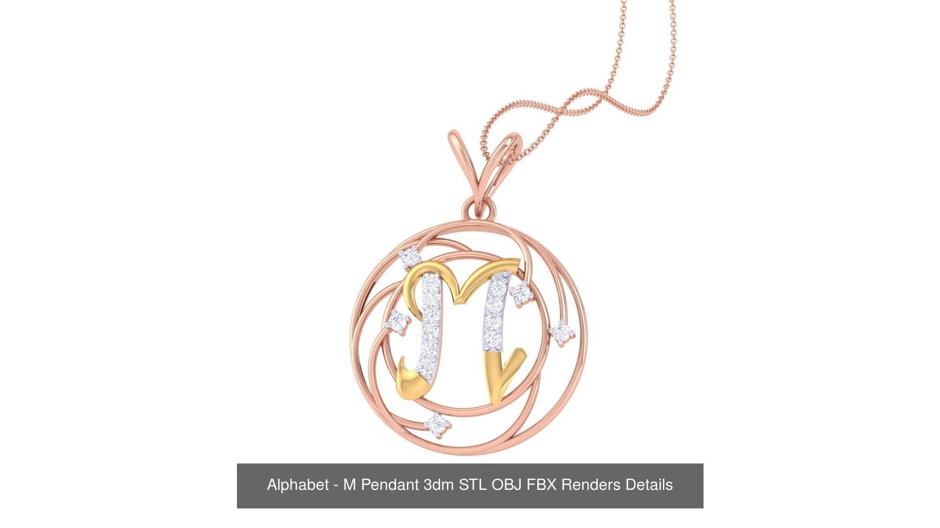 26 Alphabet Pendant 3dm STL OBJ FBX Renders Details Collection _15