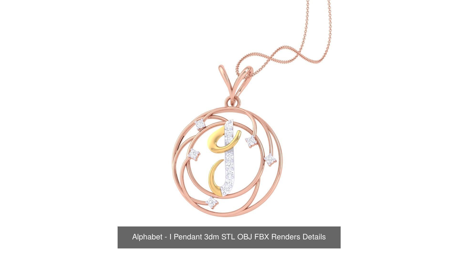 26 Alphabet Pendant 3dm STL OBJ FBX Renders Details Collection _11