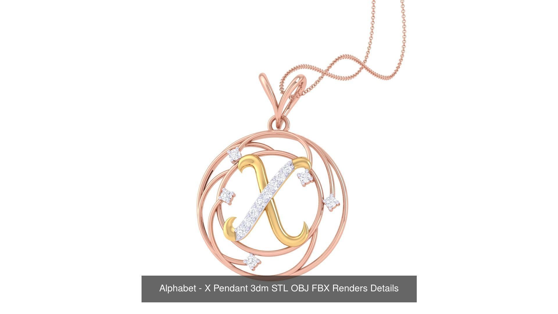 26 Alphabet Pendant 3dm STL OBJ FBX Renders Details Collection _26