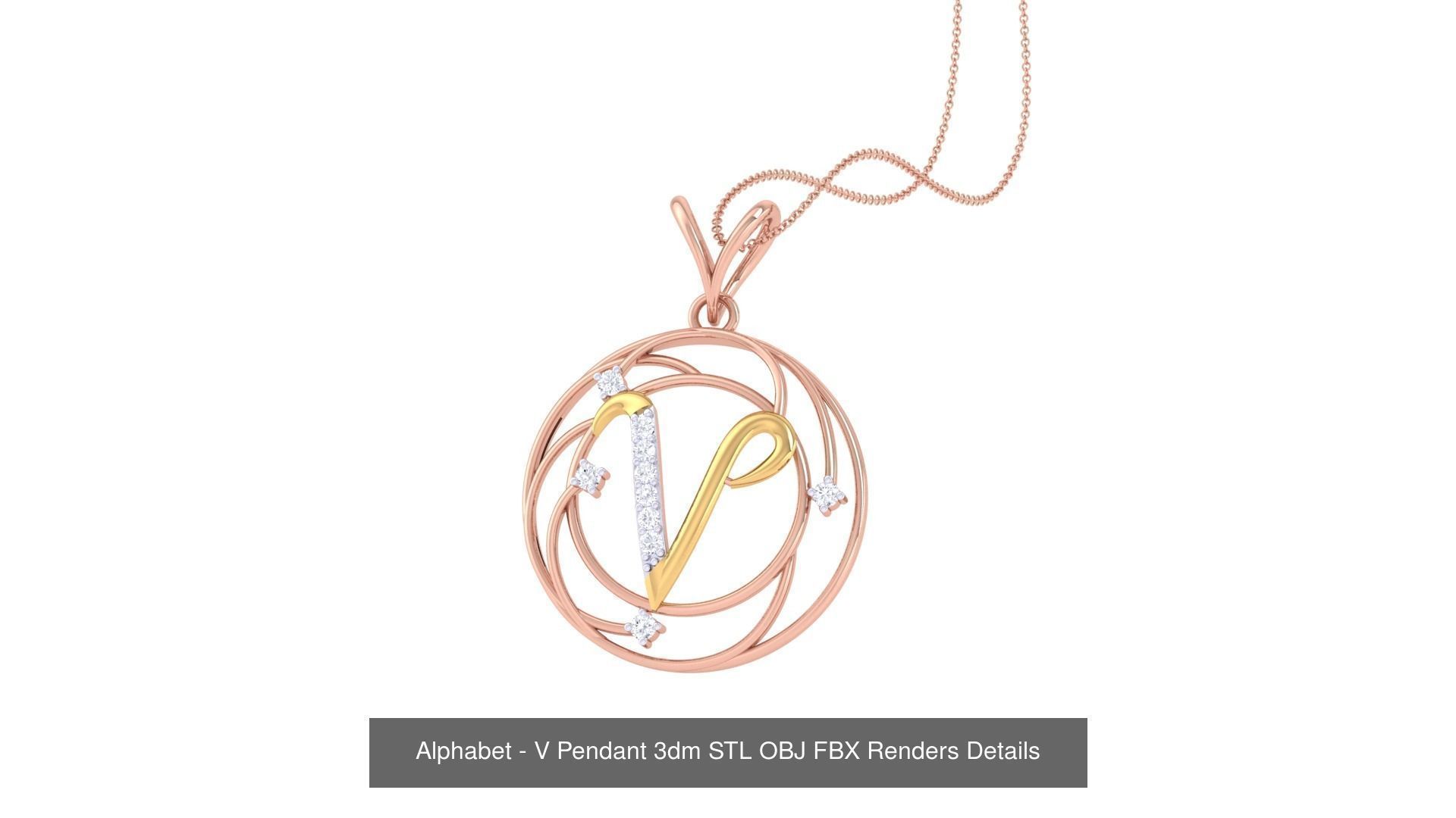 26 Alphabet Pendant 3dm STL OBJ FBX Renders Details Collection _24