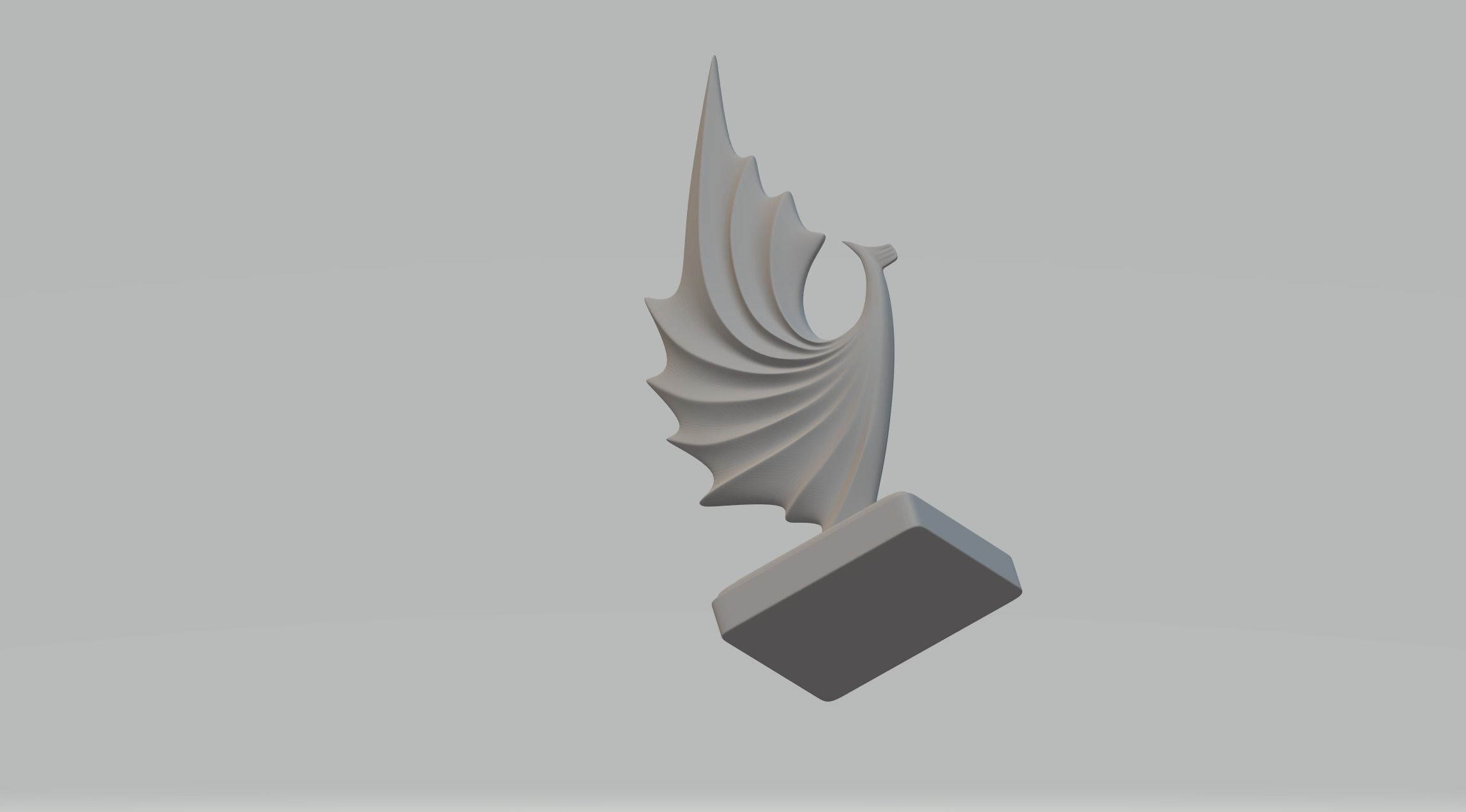 Phoenix statue of bird with wings 3D print model_3