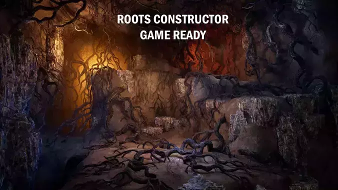 Roots constructor Low-poly 3D model