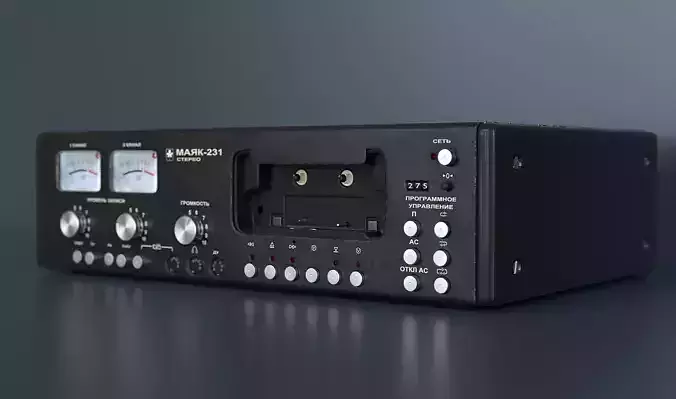 Rare cassette tape recorder 3D model