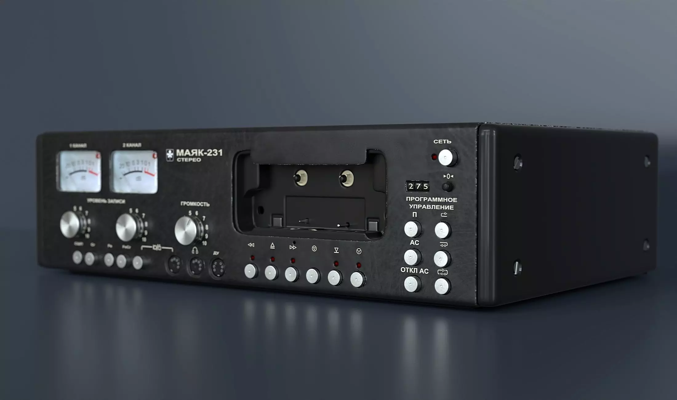 Rare cassette tape recorder 3D model_0