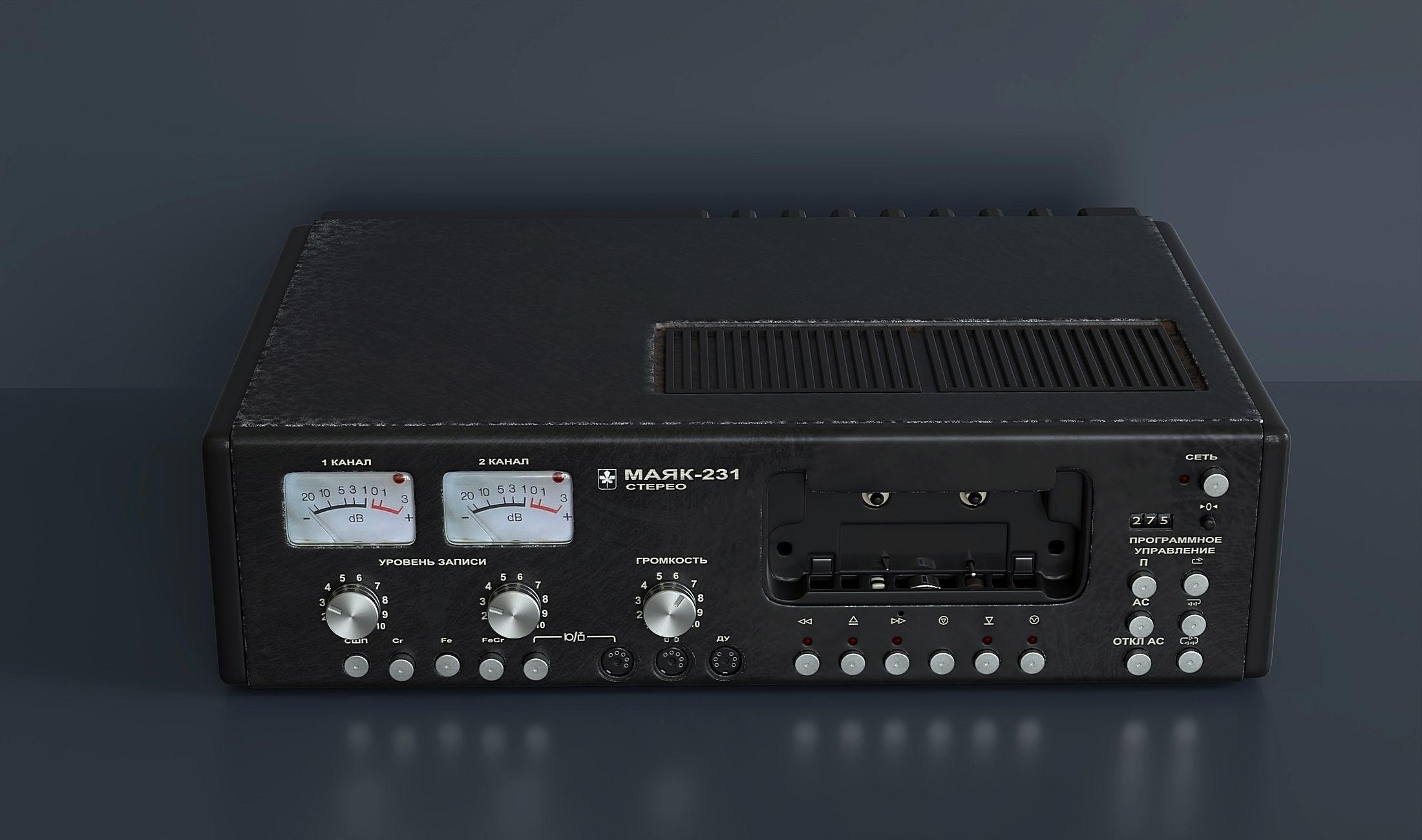 Rare cassette tape recorder 3D model_2