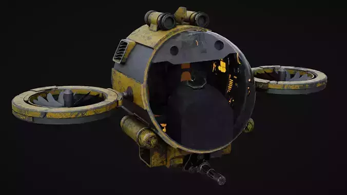 sci-fi helicopter rotor craft