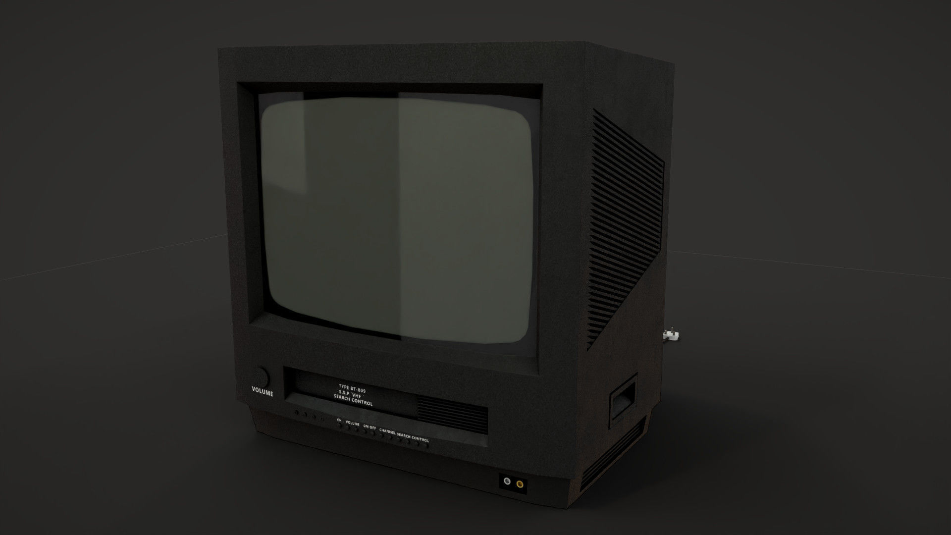 crt television set Low-poly 3D model_1