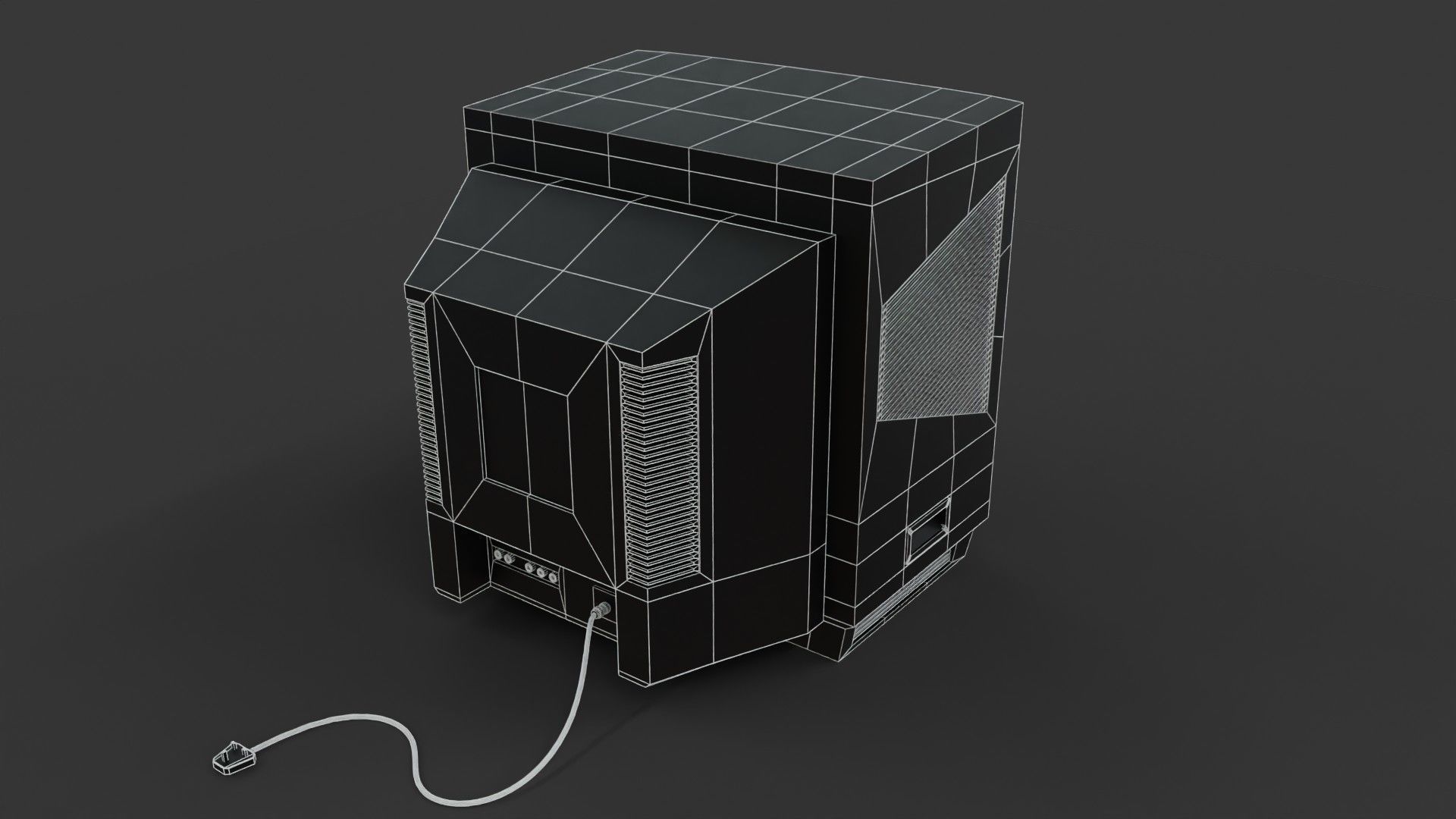 crt television set Low-poly 3D model_5