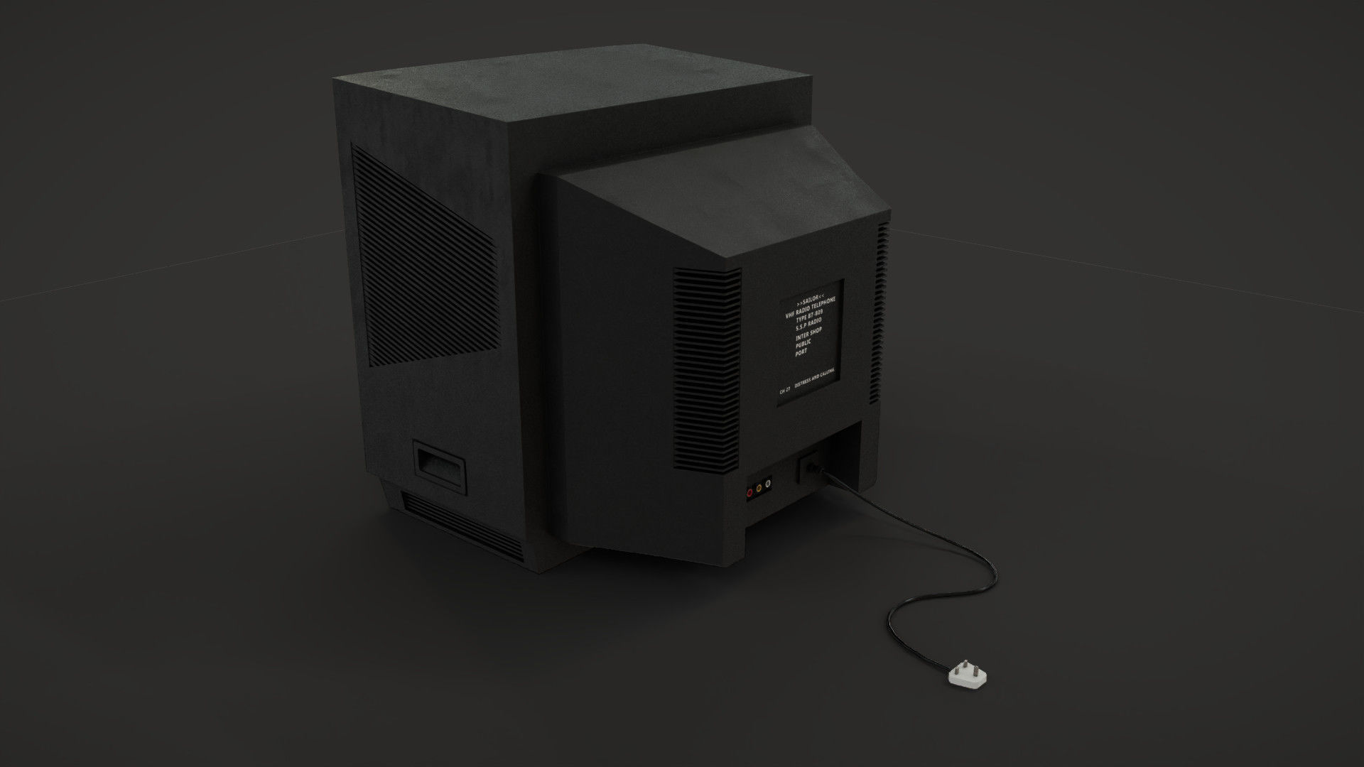 crt television set Low-poly 3D model_2