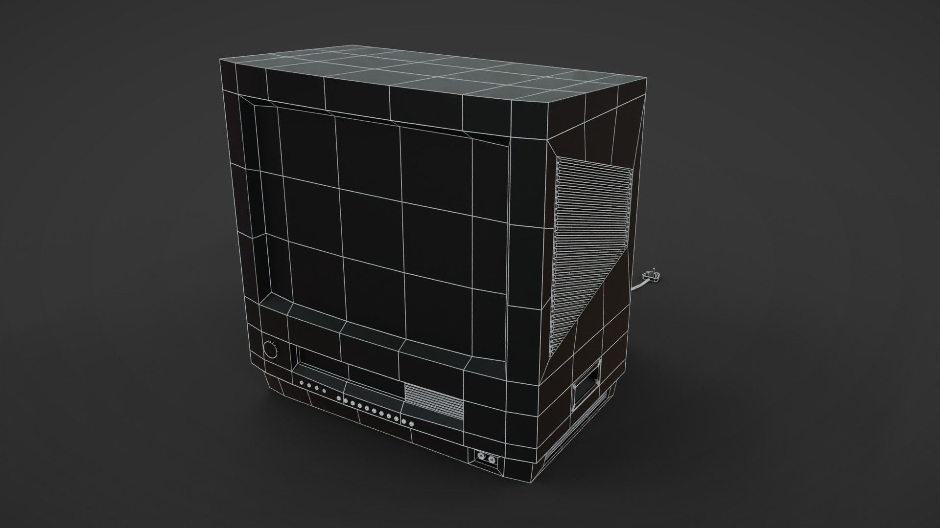 crt television set Low-poly 3D model_4