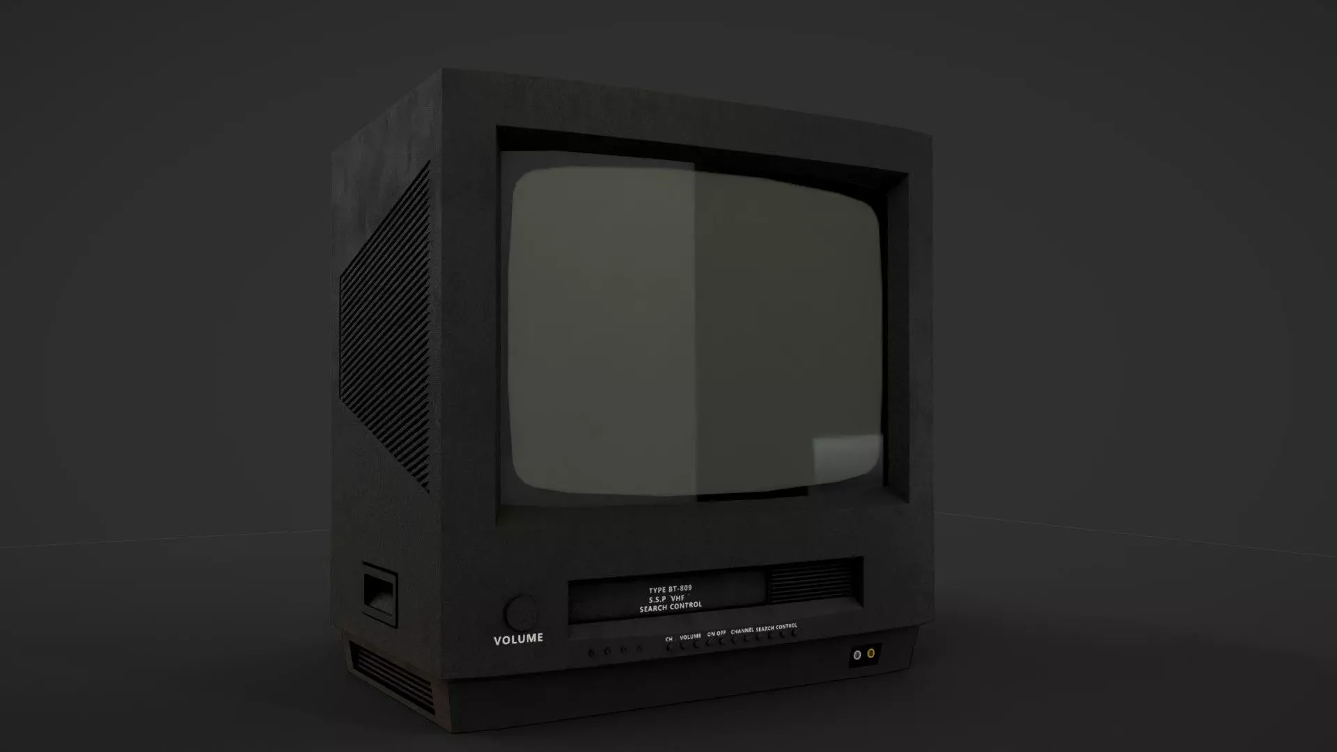 crt television set Low-poly 3D model_0