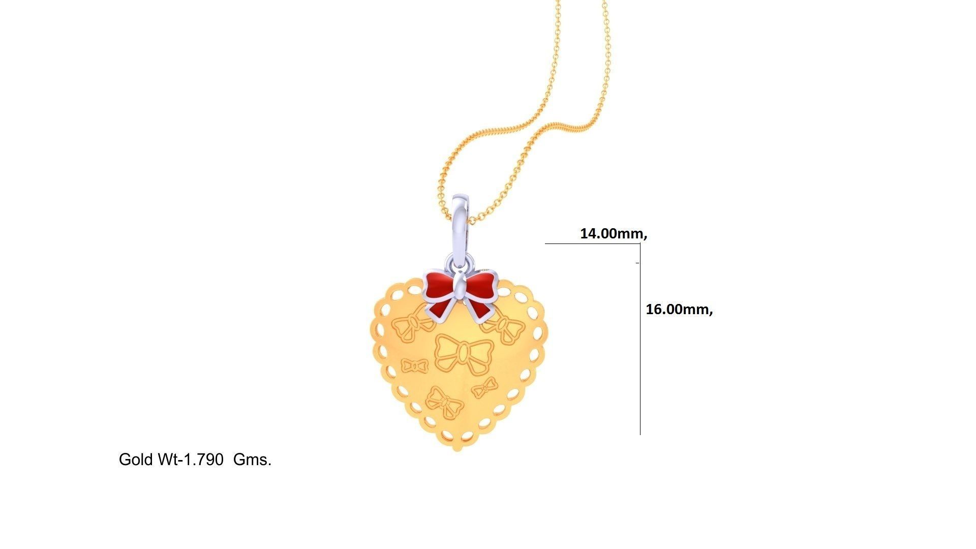 Kids Heart Pendants 3dm STL OBJ FBX Renders Details 3D print model_1