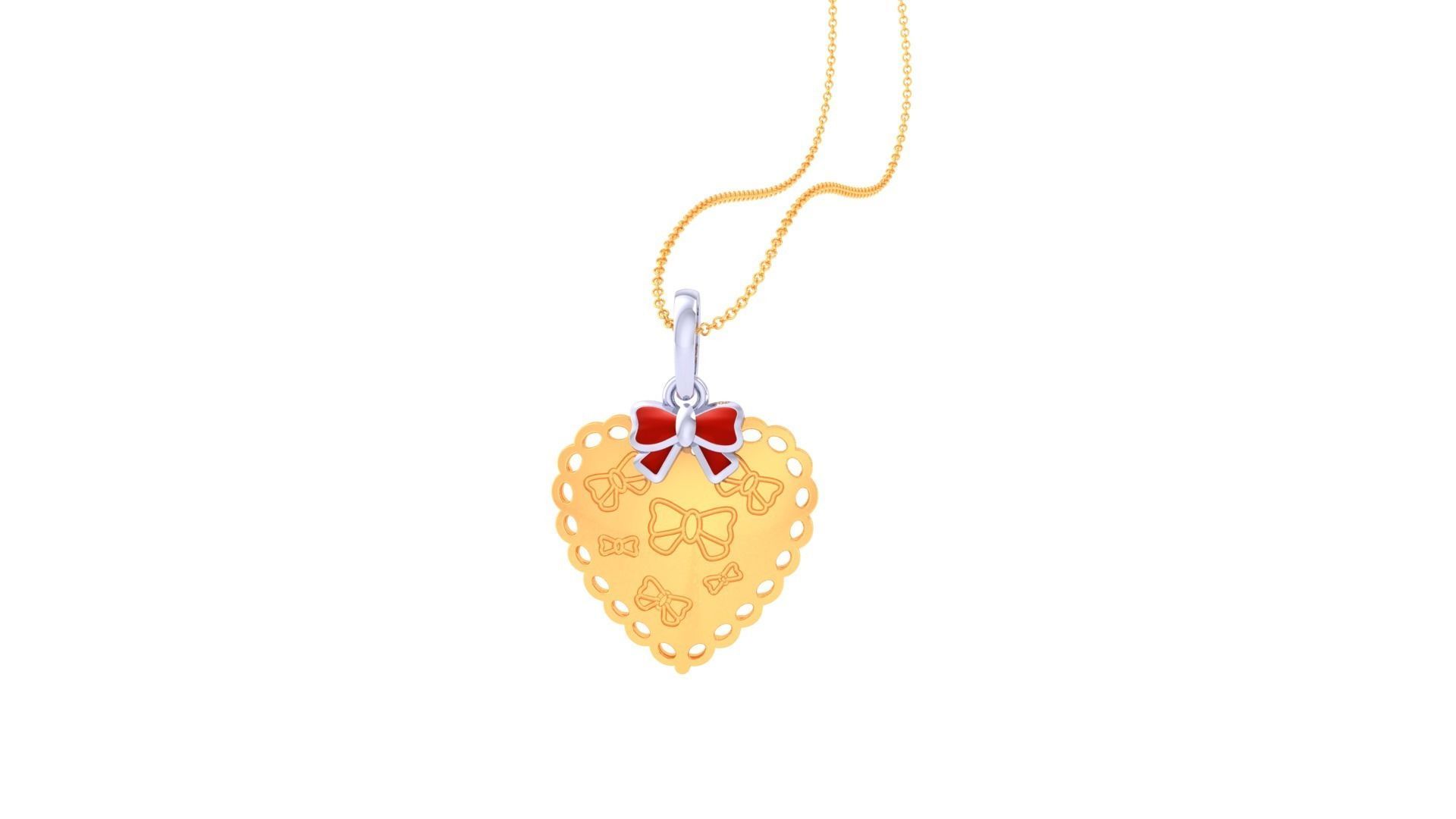 Kids Heart Pendants 3dm STL OBJ FBX Renders Details 3D print model_2