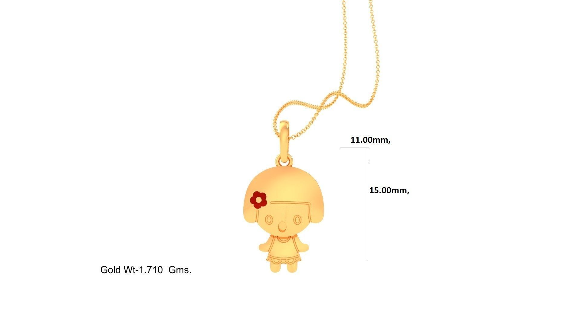 Kids Pendants in Baby Girl Shape 3dm STL OBJ FBX Renders Details 3D print model_1