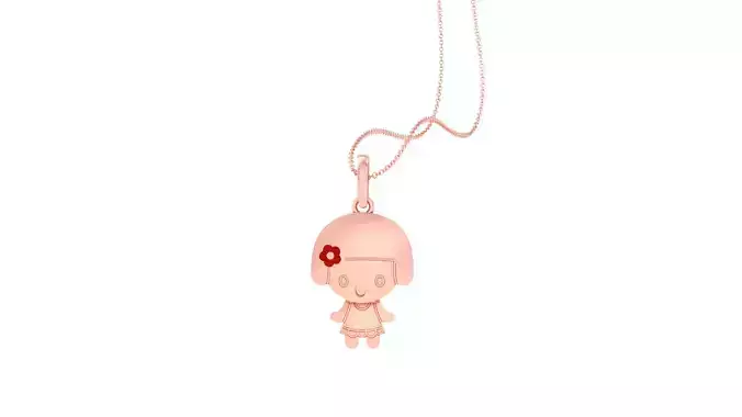 Kids Pendants in Baby Girl Shape 3dm STL OBJ FBX Renders Details