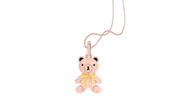 Kids Teddy Pendants 3dm STL OBJ FBX Renders Details 3D print model