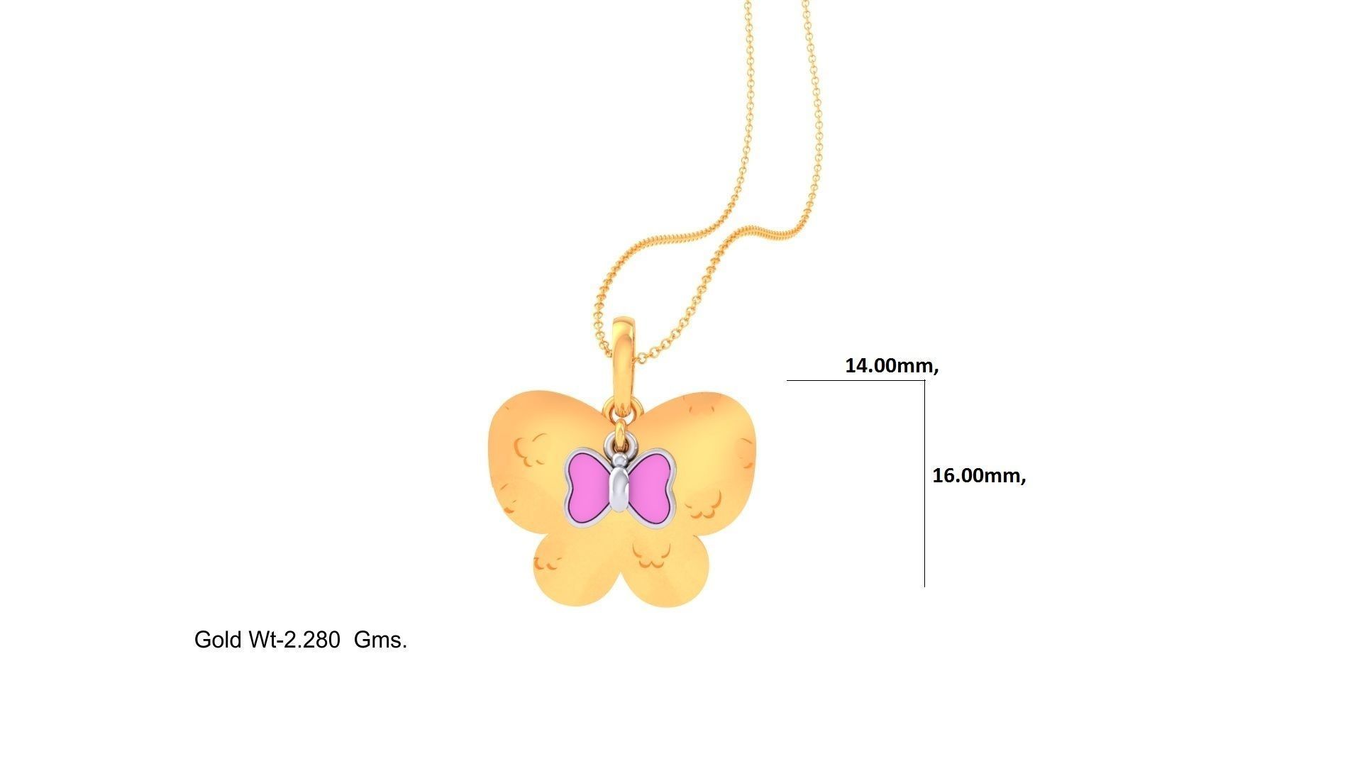 Dual Butterfly Kids Pendants 3dm STL OBJ FBX Renders Details 3D print model_1